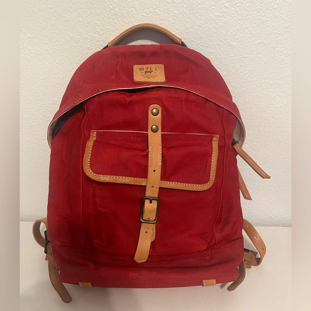 Will Leather Goods Wax Coated Canvas Dome Backpack